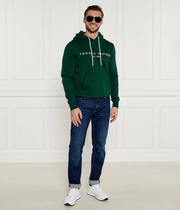 Толстовка мужская Tommy Hilfiger с большим логотипом бренда, зеленый — фото 2