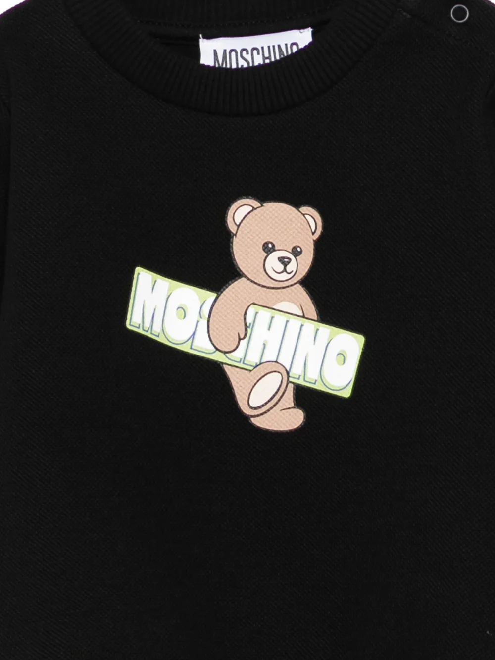 Свитшот с принтом "Тедди" Moschino Kids, черный — фото 3