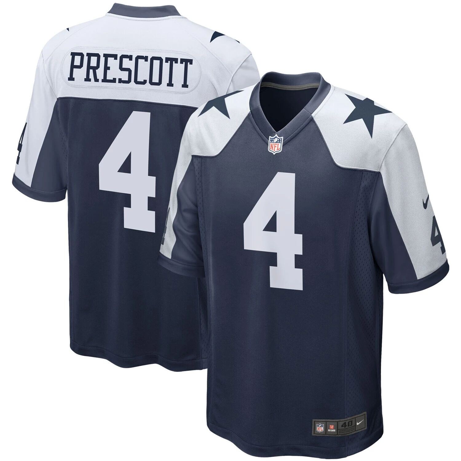 

Мужская футболка Dak Prescott Navy Dallas Cowboys Alternate Game Team Nike