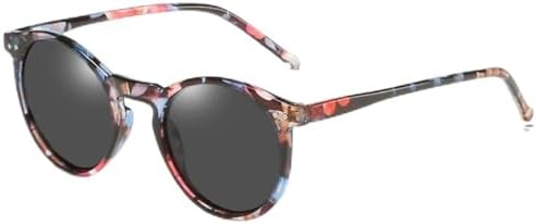 

Маленькие круглые поляризованные солнцезащитные очки для женщин и мужчин, ретро-классические черные солнцезащитные очки для женщин, очки для вождения MTZJH, Flower Black