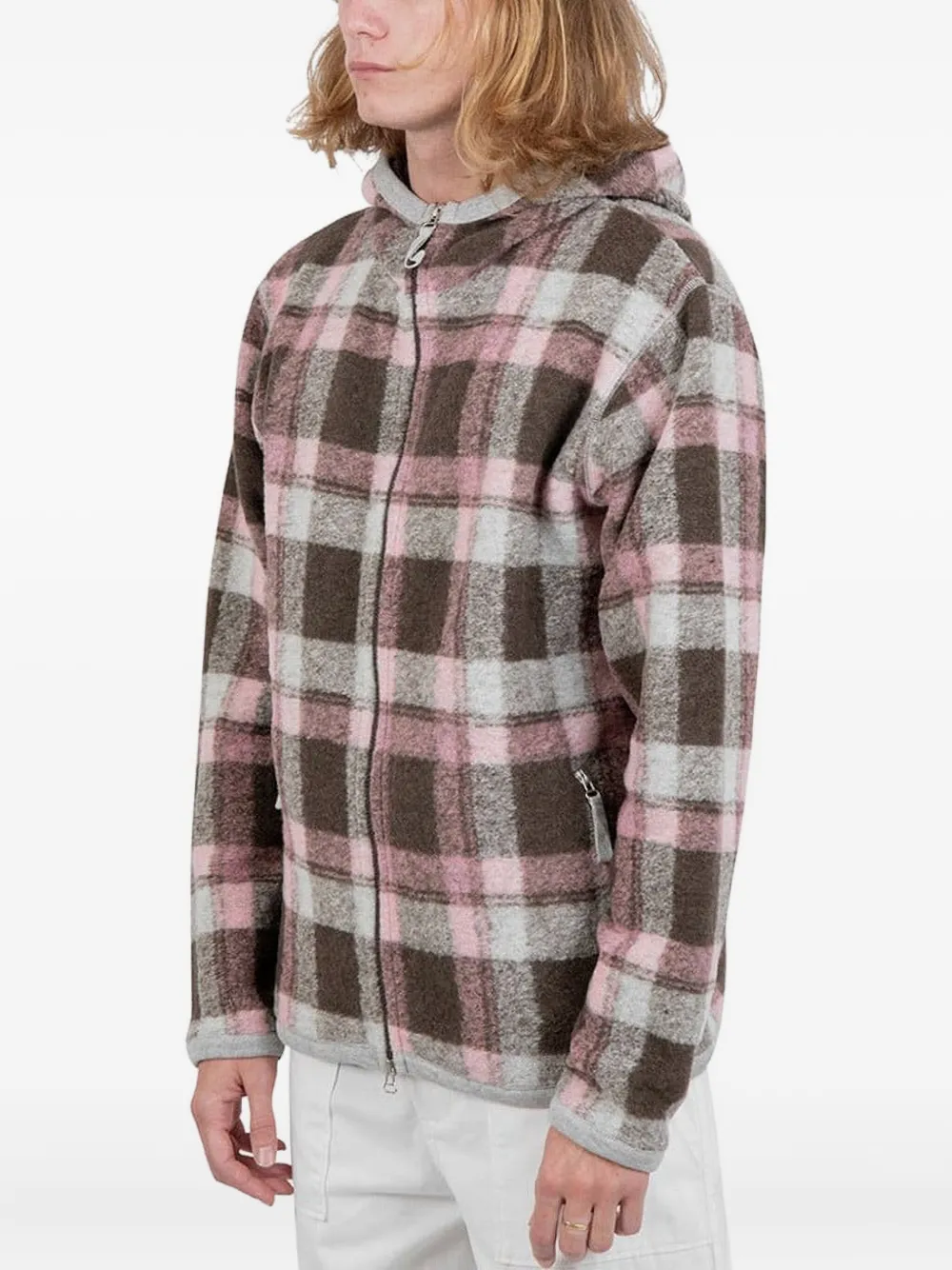 

Клетчатая куртка с капюшоном Norse Projects, серый