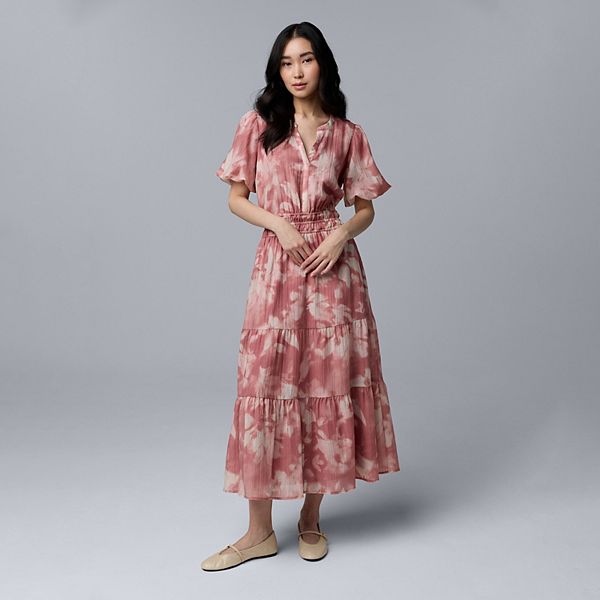 

Платье макси Petite Simply Vera Vera Wang, Pink Red Floral