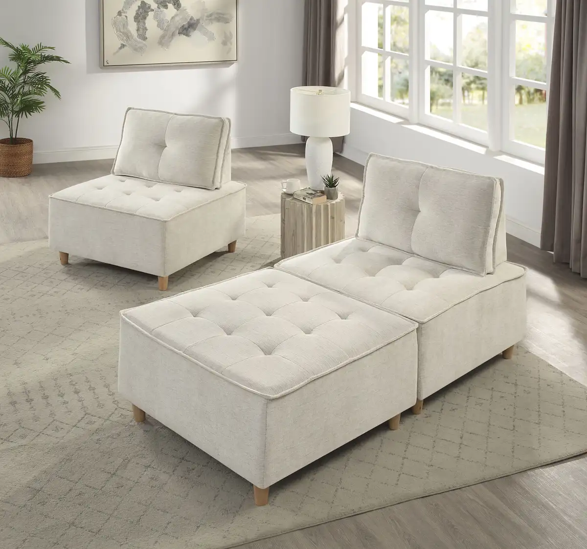 

RAUM.ID Пуф "Flexid" 84х44х84 см, цвет Chenille-Struktur