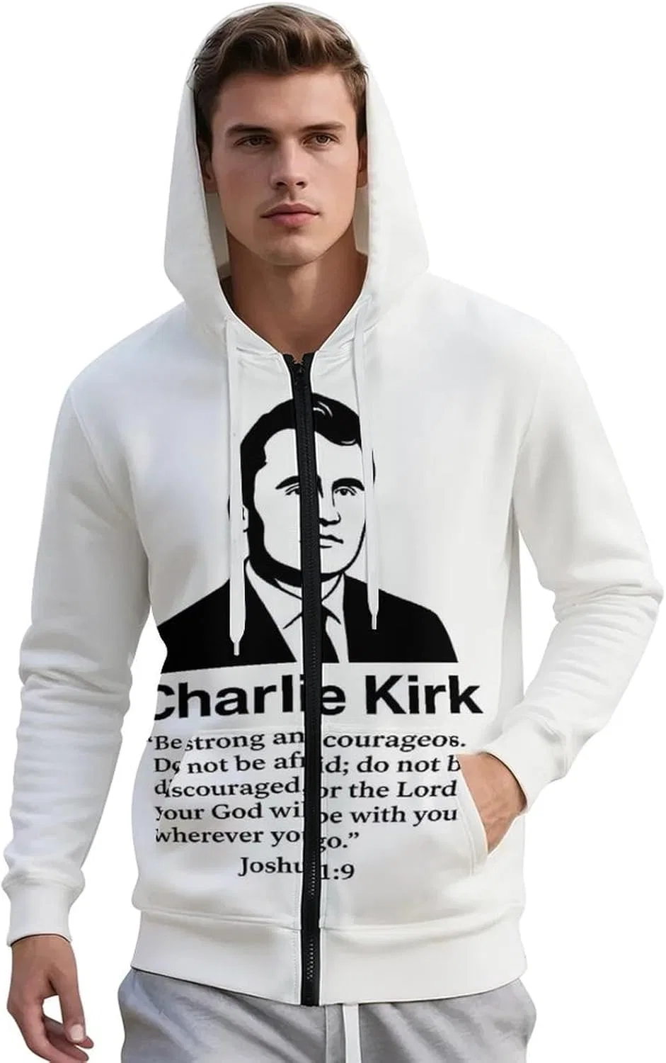 Мужская толстовка на молнии с капюшоном, хлопок, Style-17 — фото 2