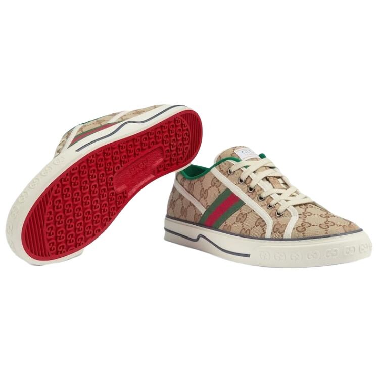 Теннисные туфли 1977 Canvas мужские низкие бежевые Gucci — фото 4