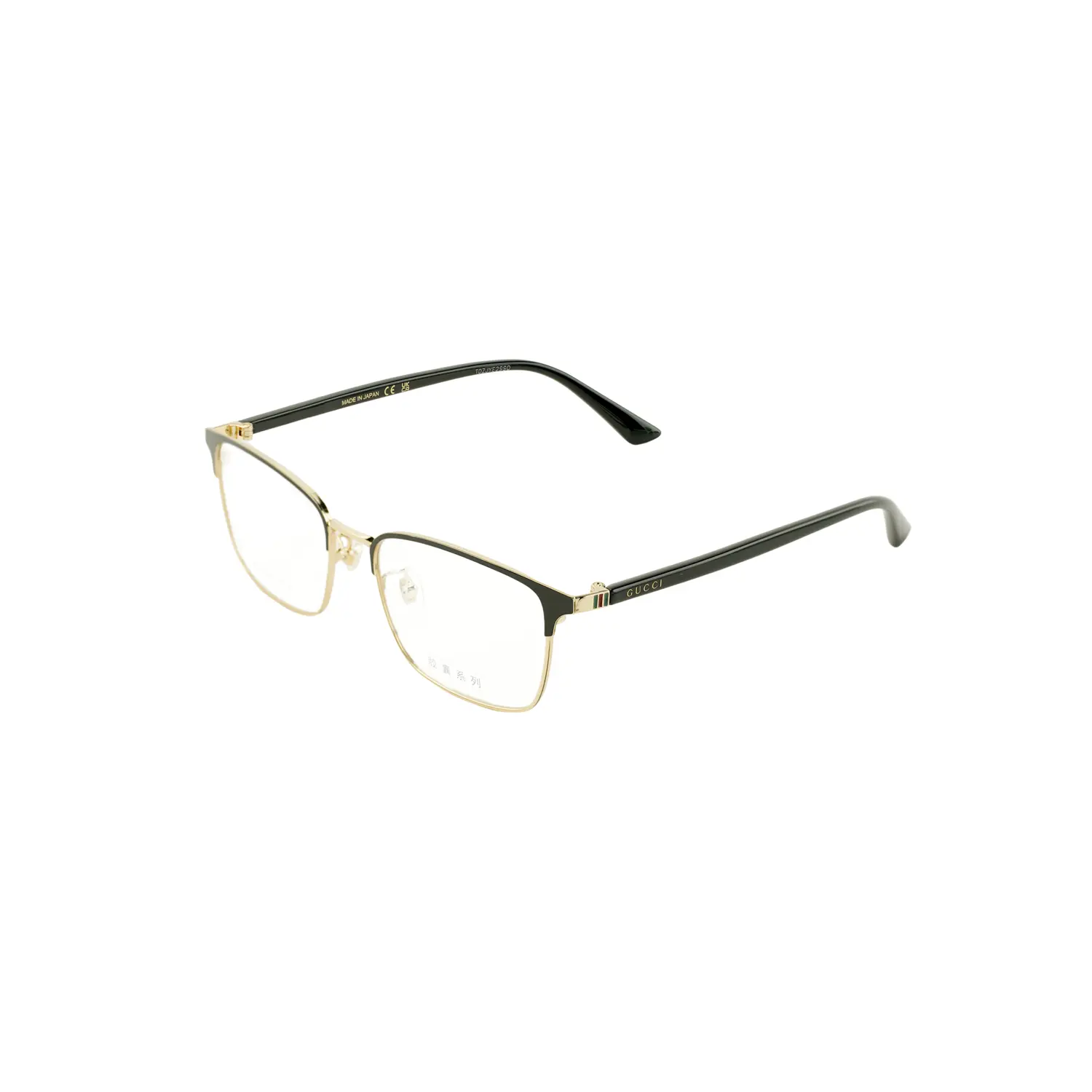 

GUCCI Очки с круглой оправой и гравировкой логотипа, Black Gold