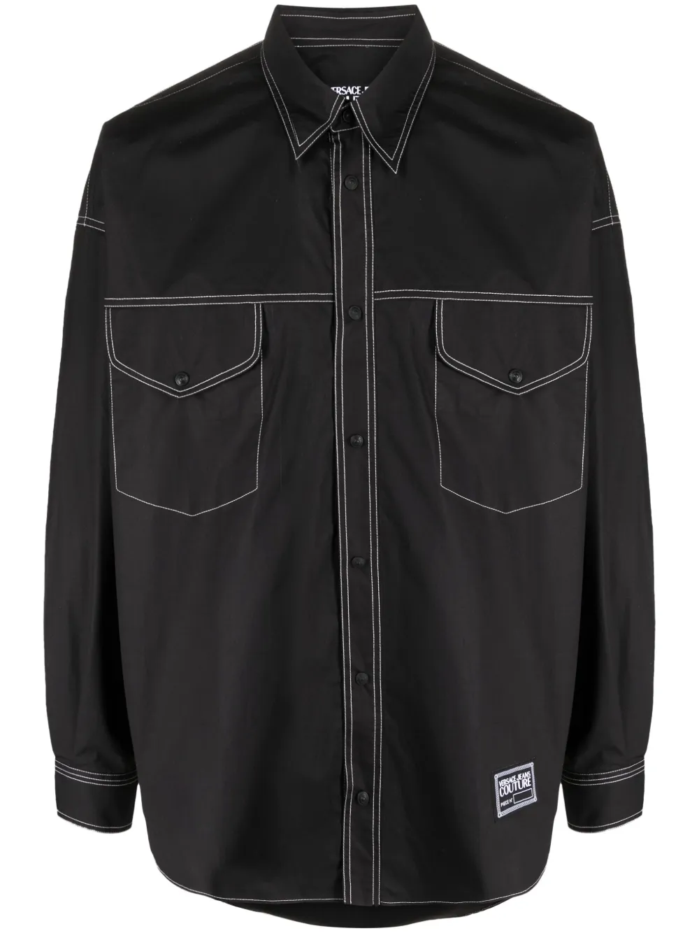 

Рубашка с нашивкой-логотипом Versace Jeans Couture, черный