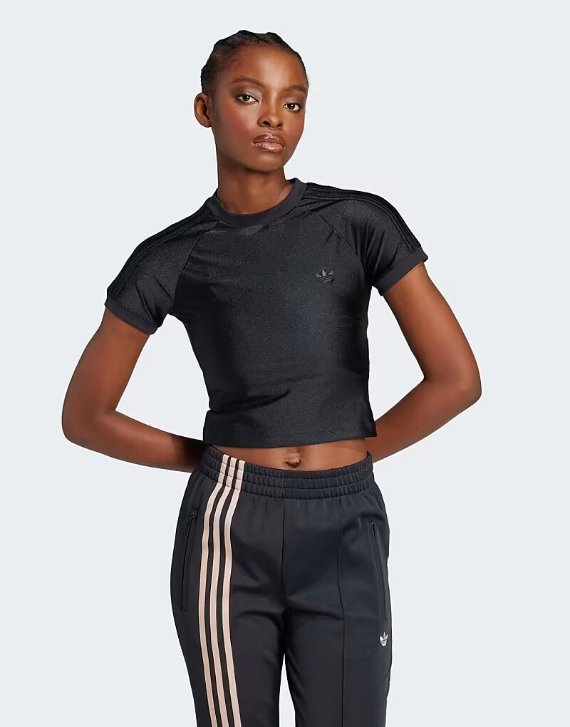

Футболка Adidas Originals cali с тремя полосками черного цвета