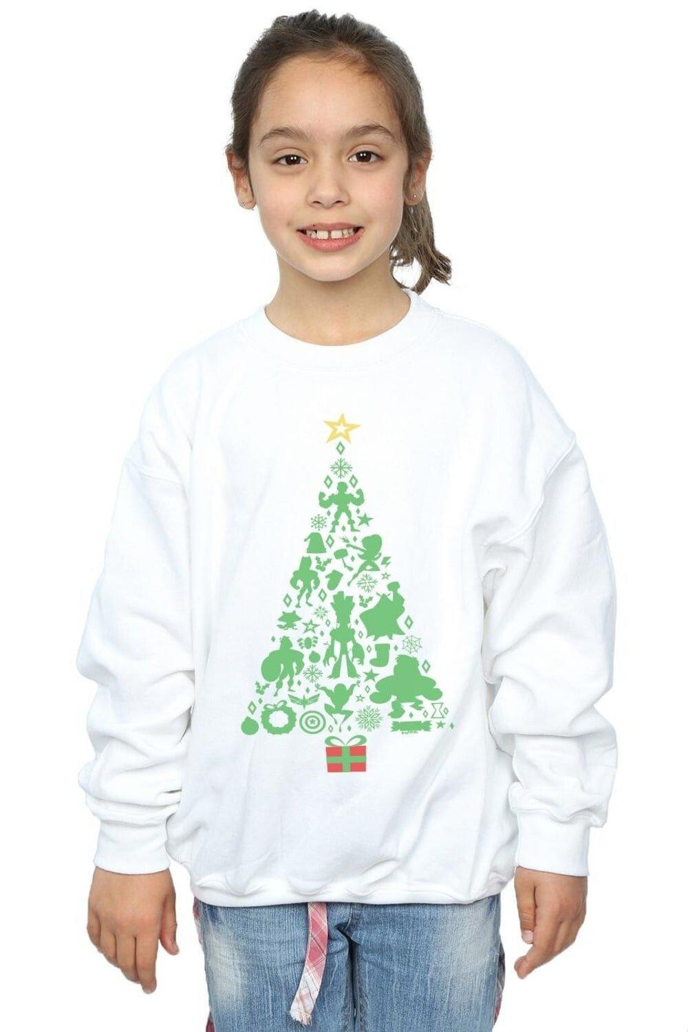 

Толстовка с рождественской елкой «Мстители» Marvel, белый