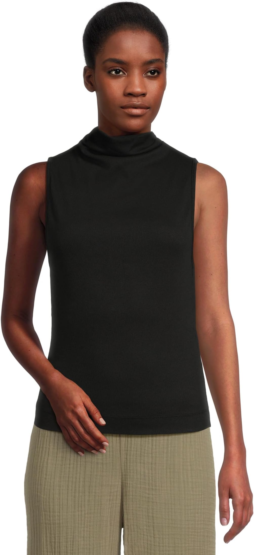 

Топ Michael Stars Chiara Drape Neck Tank, черный