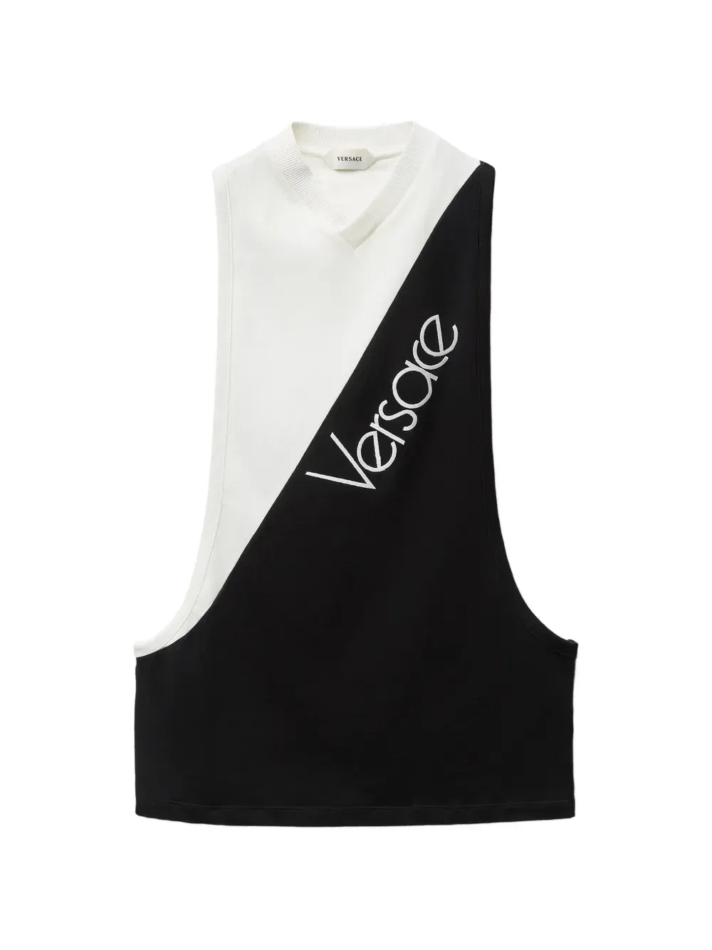 Топ с вышивкой VERSACE, черный