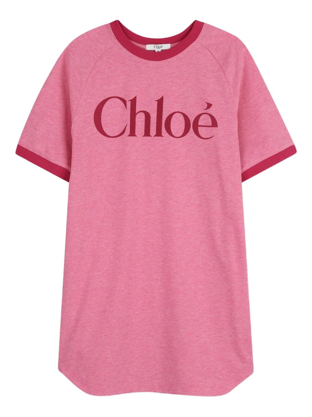 

Платье с короткими рукавами и логотипом Chloé Kids, розовый