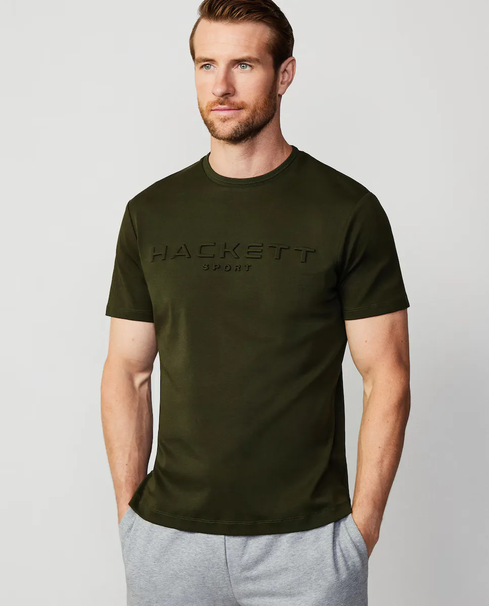 

Мужская футболка Hackett Sport с коротким рукавом и тисненым логотипом, темно-зеленый