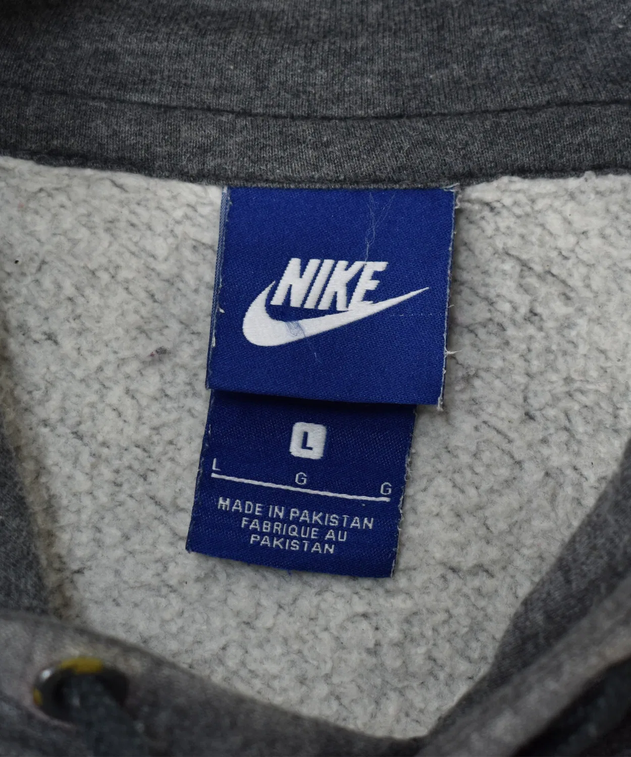 Винтажная толстовка Nike Swoosh с вышивкой, серая, размер L — фото 4