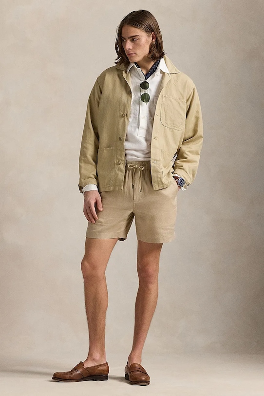 

Льняные шорты Polo Ralph Lauren, бежевый