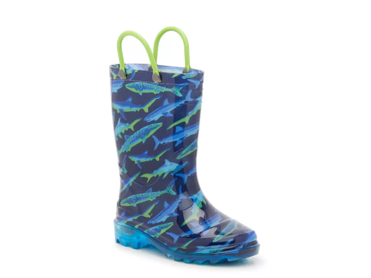 

Сапоги Western Chief Shark Light-Up Rain Boot - детские, сине-зеленый принт акулы