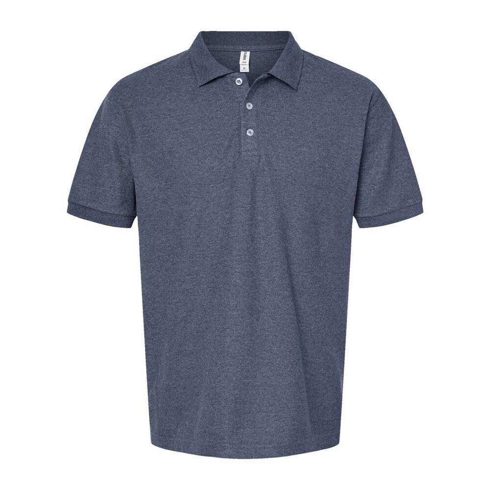 

Спортивная футболка-поло Tultex унисекс 50/50, цвет Heather Navy