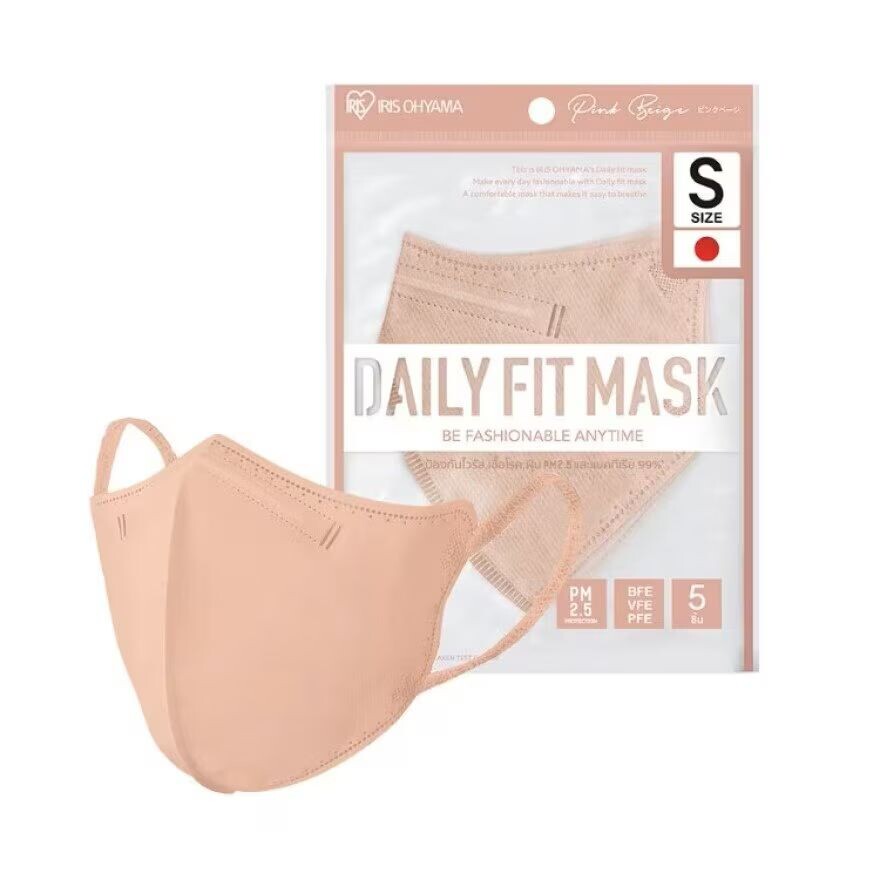 

Iris Ohyama Маска для лица IRIS OHYAMA Dairy Fit PINK BEIGE (размер S) 5 шт, PINK BEIGE