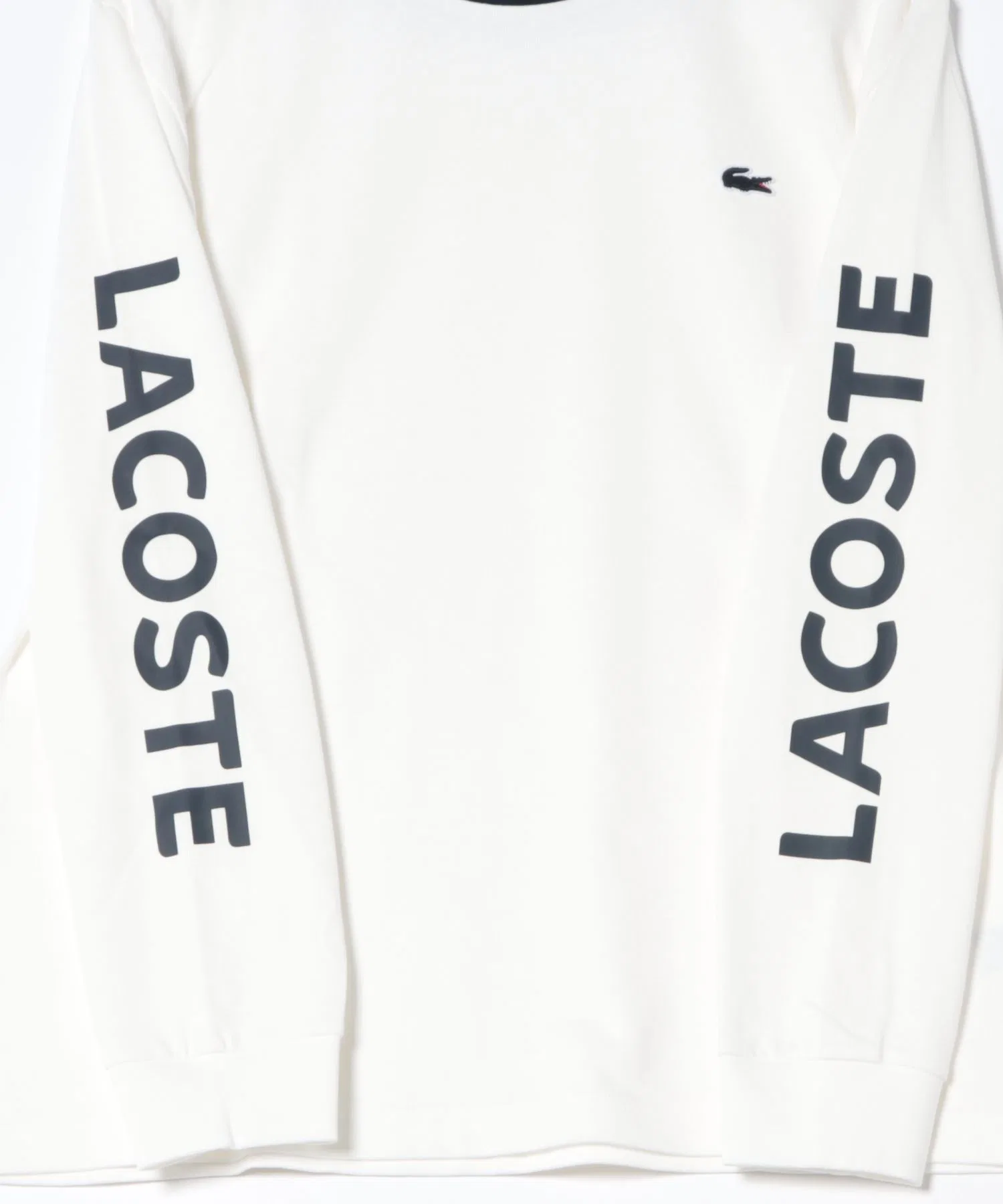 Мужская футболка Lacoste TH637599 с логотипом на рукаве, белый — фото 3