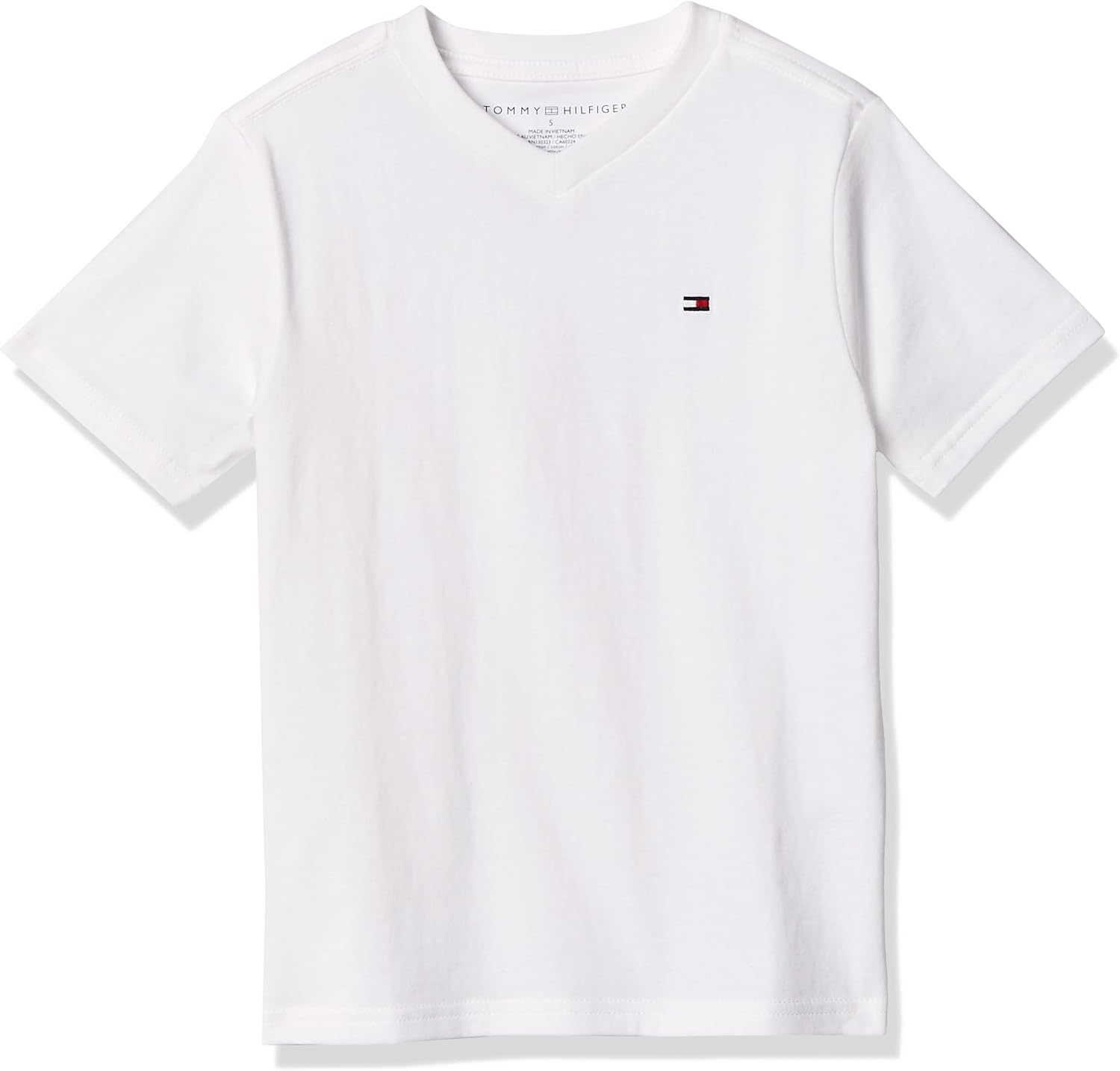 

Футболка Tommy Hilfiger Boys с коротким рукавом и V-образным вырезом, мягкая, удобная, свободного кроя, Classic Bright White, Белый, Футболка Tommy Hilfiger Boys с коротким рукавом и V-образным вырезом, мягкая, удобная, свободного кроя, Classic Bright Whi