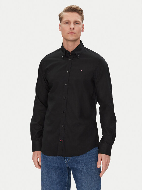 

Рубашка облегающего кроя MW0MW38658 Tommy Hilfiger, черный