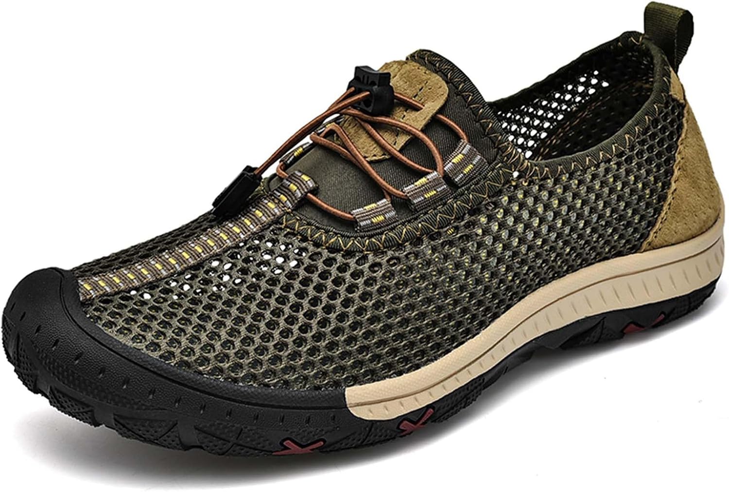 

Мужские повседневные сандалии из сетки, дышащие, удобные, быстросохнущие, для ходьбы, туризма, путешествий, пляжа, плавания и рыбалки Generic, хаки