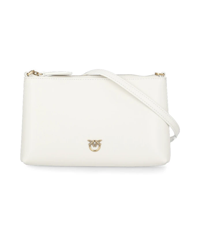 

Сумка через плечо из слоновой кости с изображением влюбленных птичек Pinko, бежевый