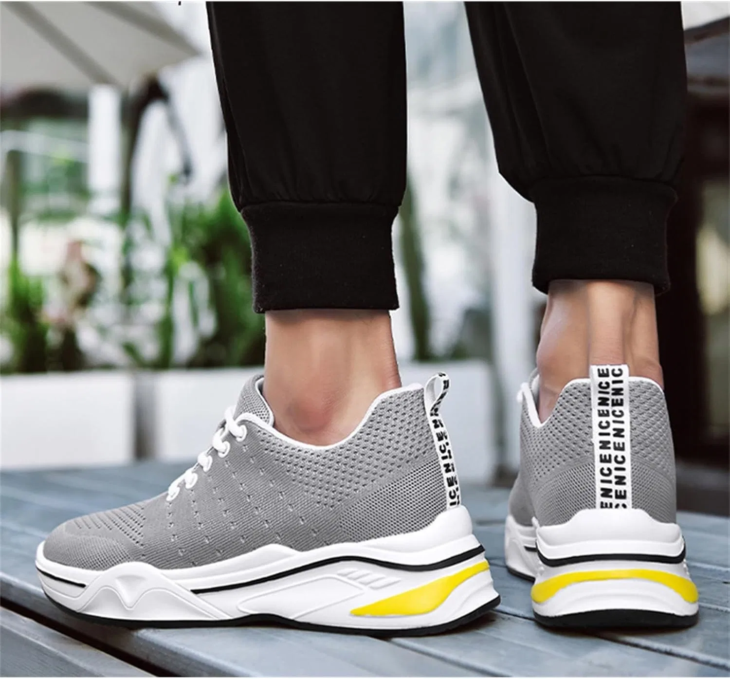 Кроссовки 2026 Schuhe Herren mit Erhöhungen fr Herren, 6/8/10 cm, Unisex, höhenverstellbar, lässige Mesh-Schuhe Erhöhungen, rutschfeste, atmungsaktive Turnschuhe Schnrschuhe (3) Generic, Grau — фото 2