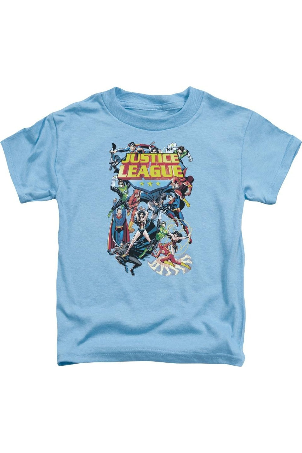 

Футболка с коротким рукавом для детей "Лига Справедливости Америки: Вся Лига" Gildan, синий