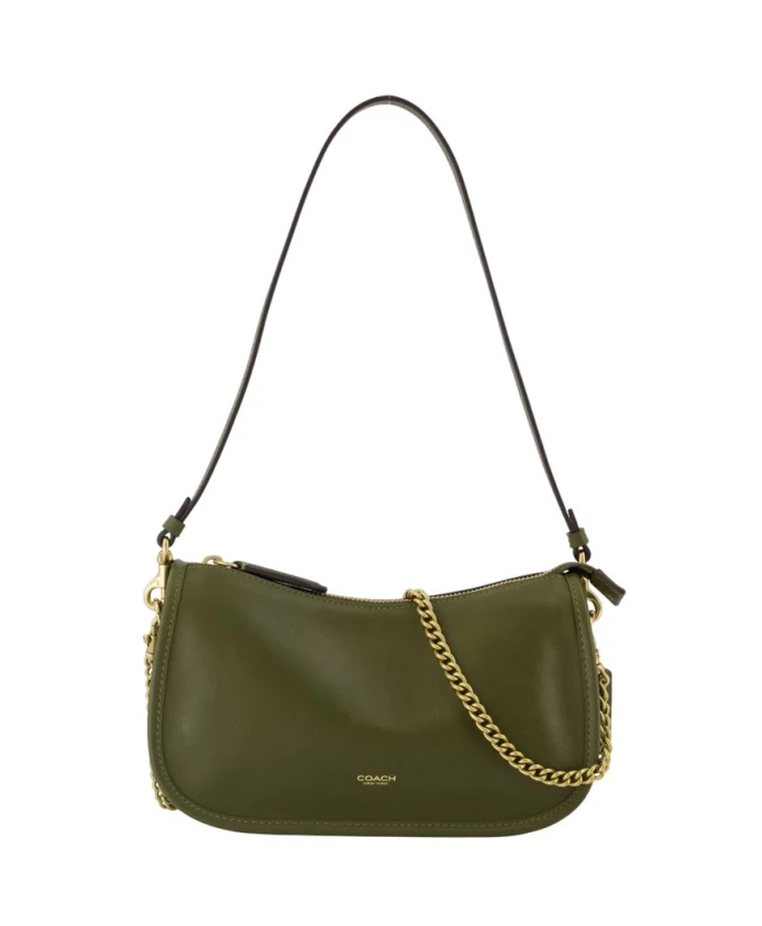 

Зеленая кожаная сумка через плечо Coach, зеленый