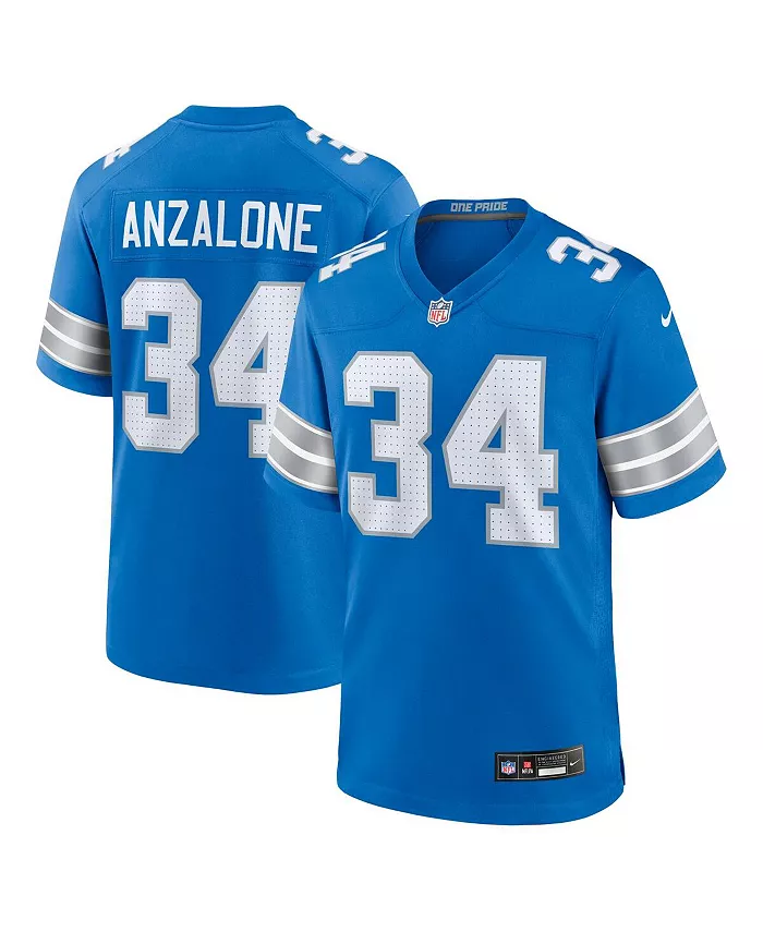 

Мужская игровая футболка Alex Anzalone Detroit Lions Nike, синий