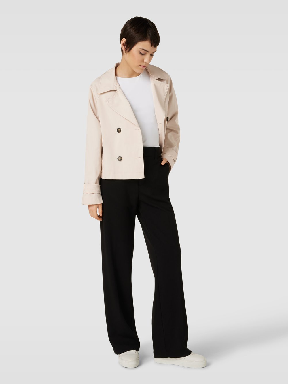 

Укороченный жакет с воротником-лацканом More & More, песочный