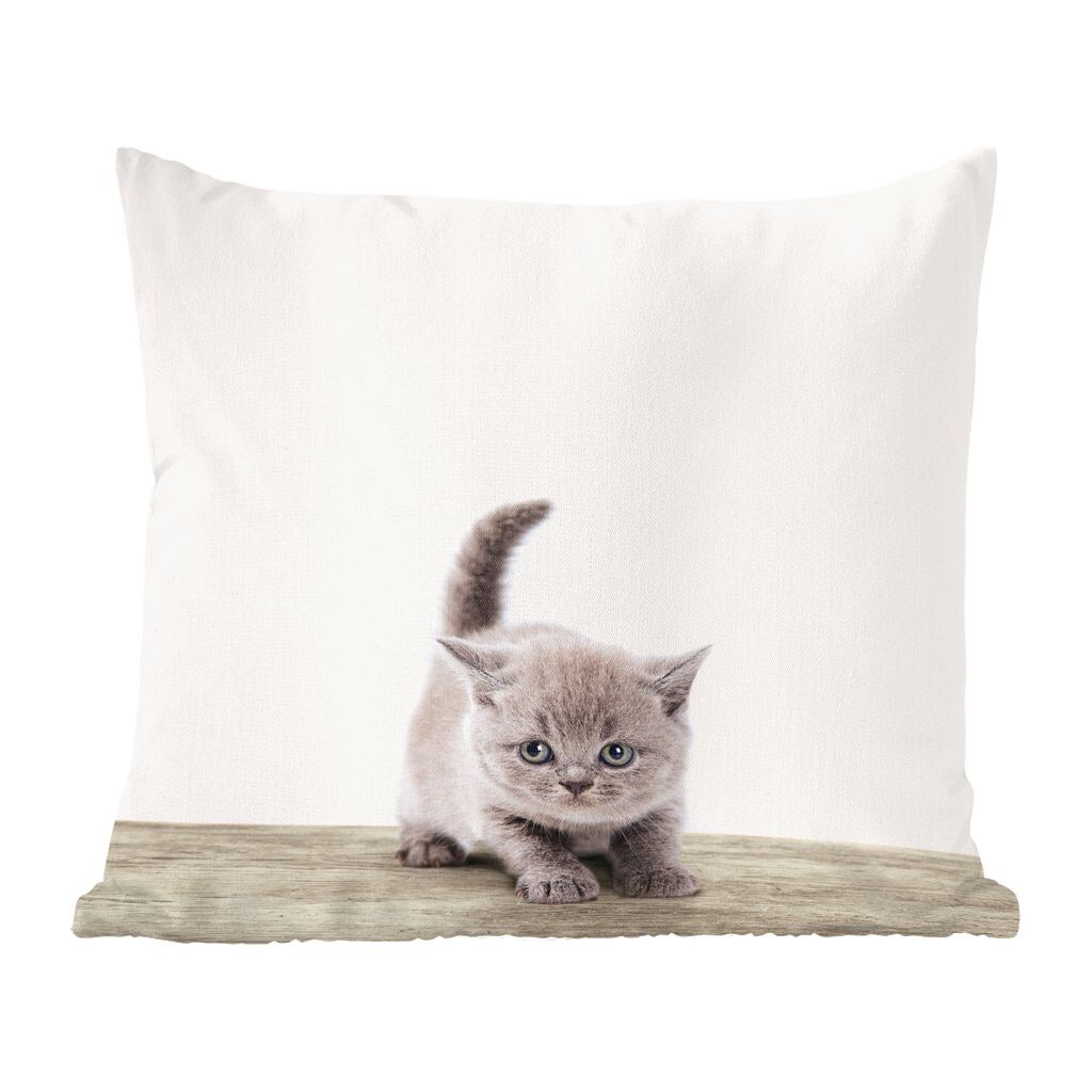 

MuchoWow Animal Print Shop - Детская комната с животным принтом котенка - 60x60 см - чехол на подушку - хлопчатобумажная ткань - декоративные чехлы на подушки