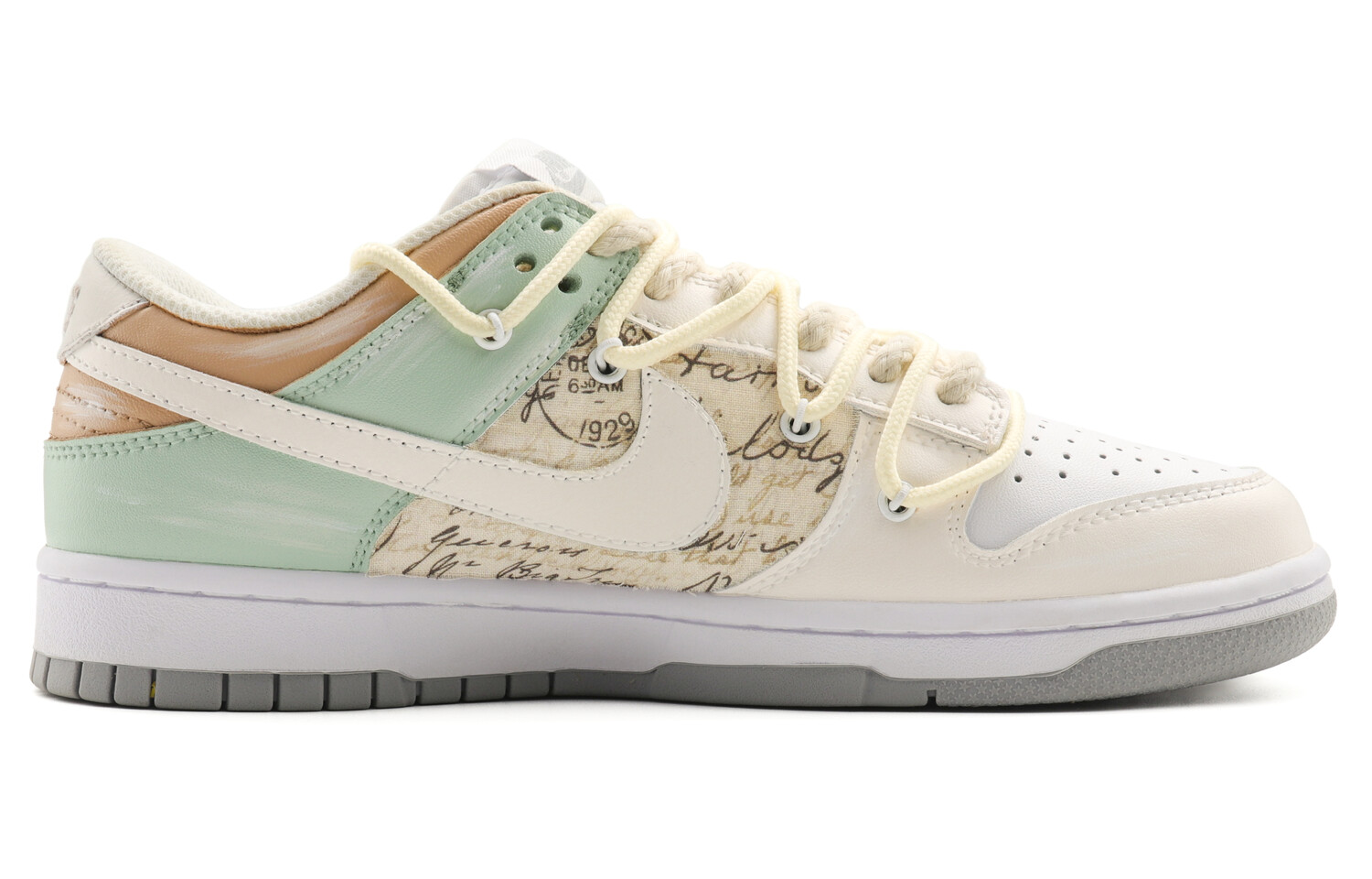 

Кроссовки Nike Dunk Skateboarding Shoes Men Low-top Beige/green/brown, цвет Off White