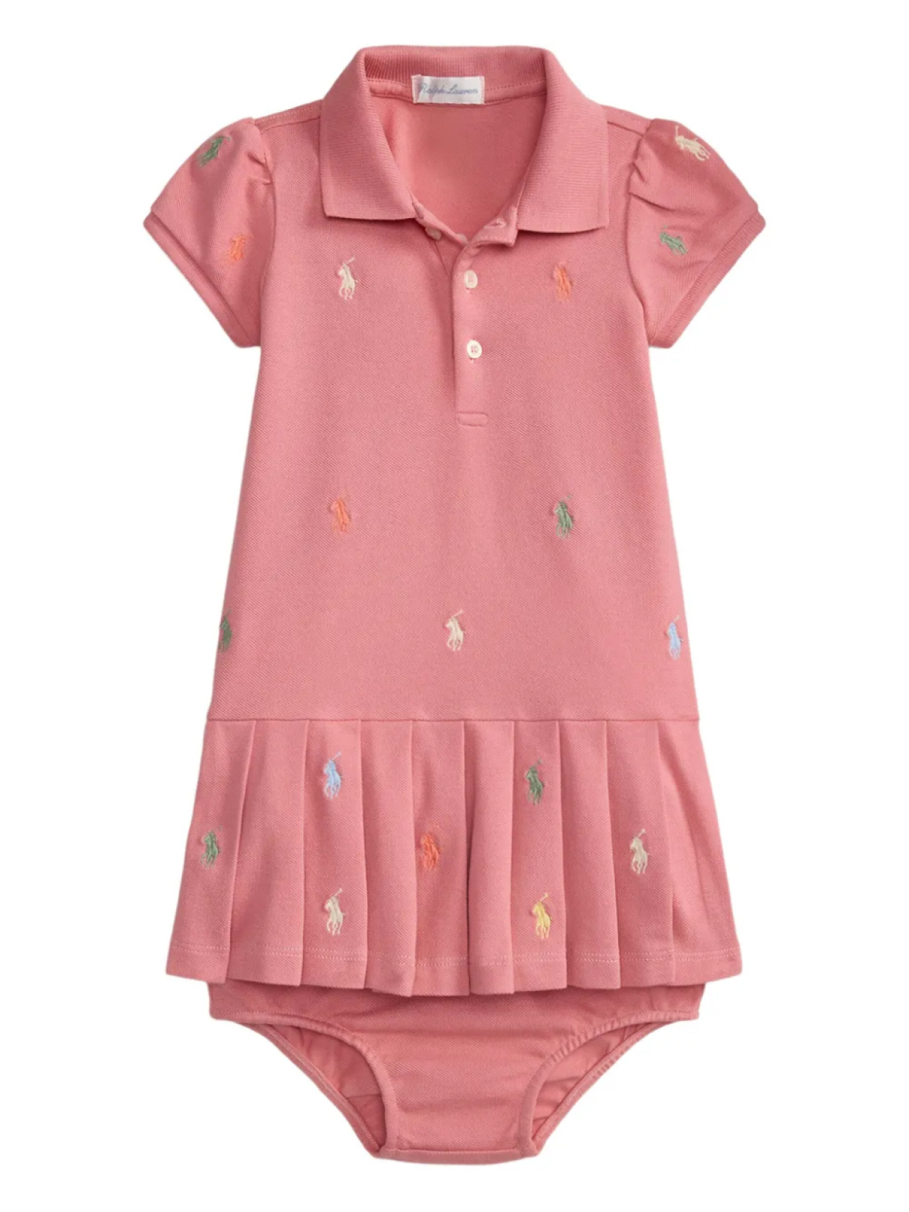 

POLO RALPH LAUREN KIDS комплект с вышитым платьем-поло, розовый