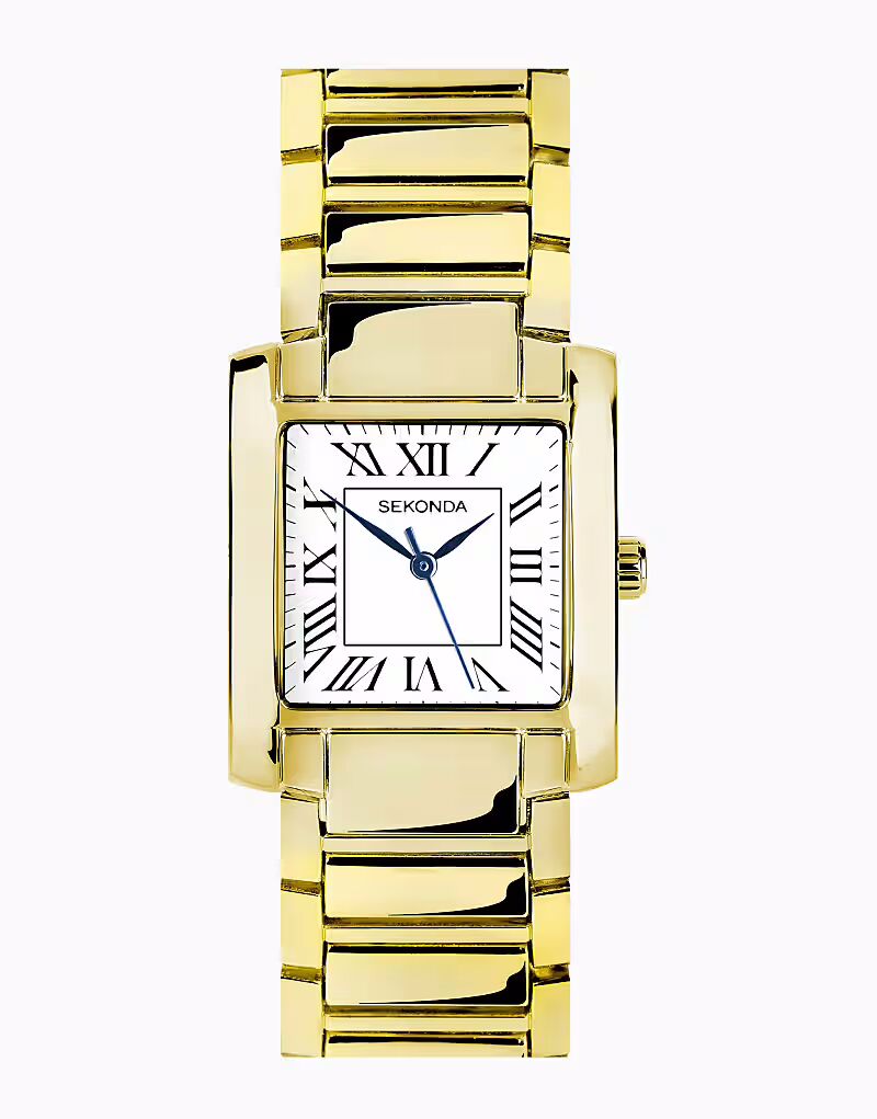 

Мужские аналоговые часы Montreal 30 мм с золотым корпусом и браслетом из сплава с белым циферблатом Sekonda