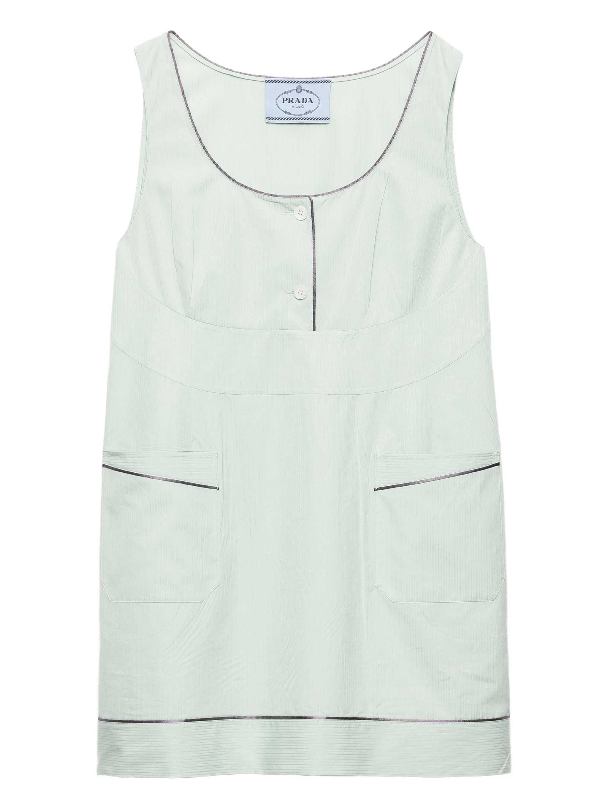 

Платье мини с карманами и пуговицами Prada, зеленый