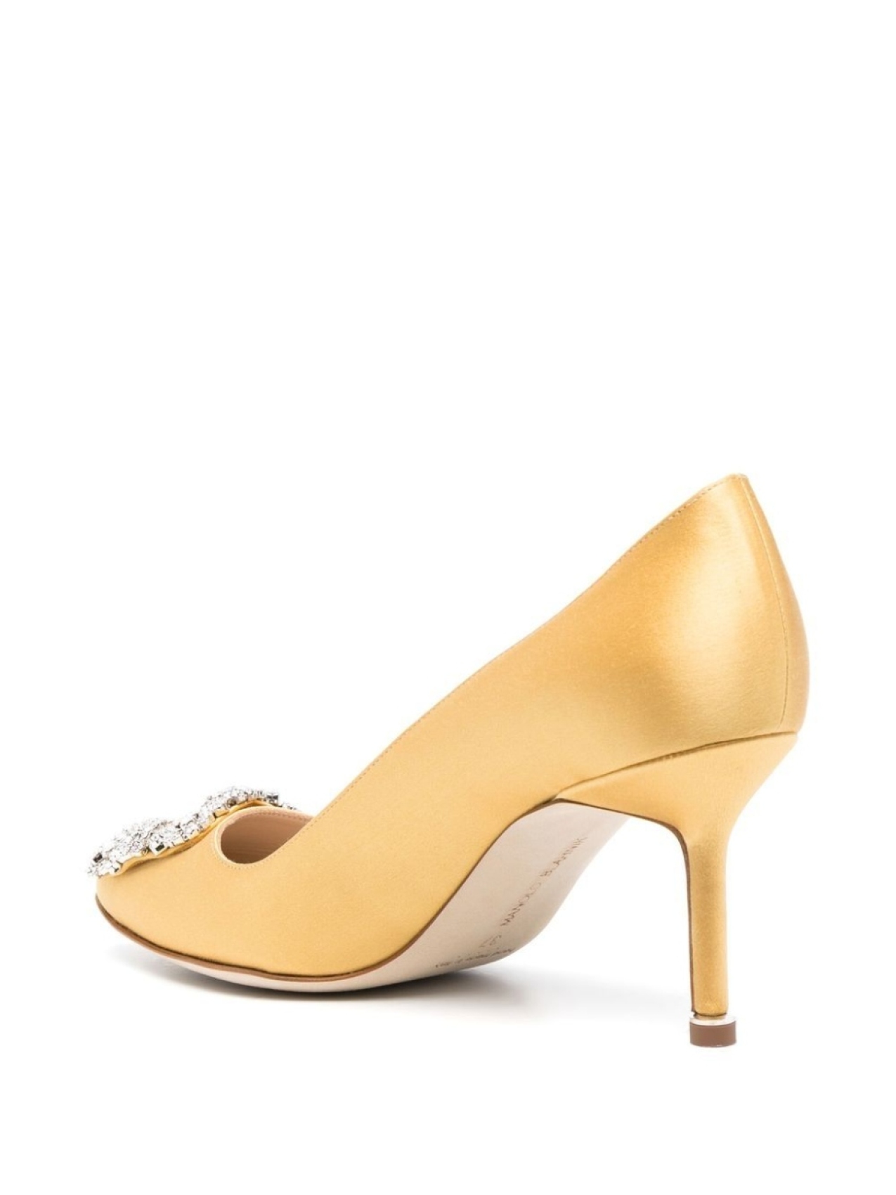 Manolo Blahnik туфли-лодочки Hangisi 70 с кристаллами, желтый — фото 3