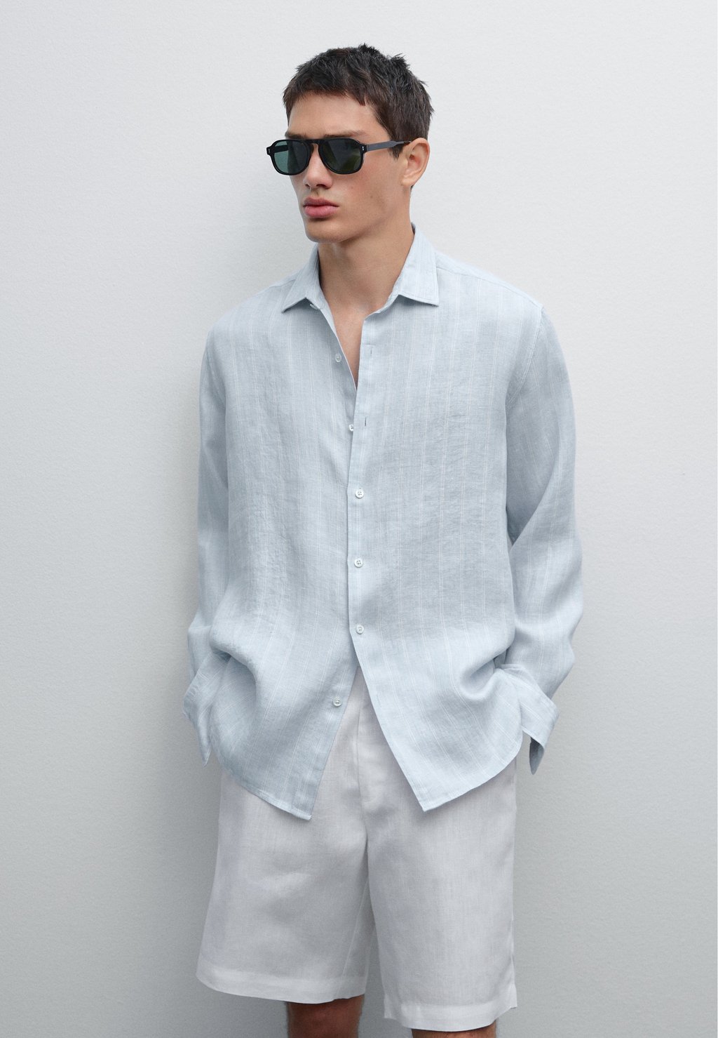 

Рубашка REGULAR FIT DOUBLE-STRIPE Massimo Dutti, синий