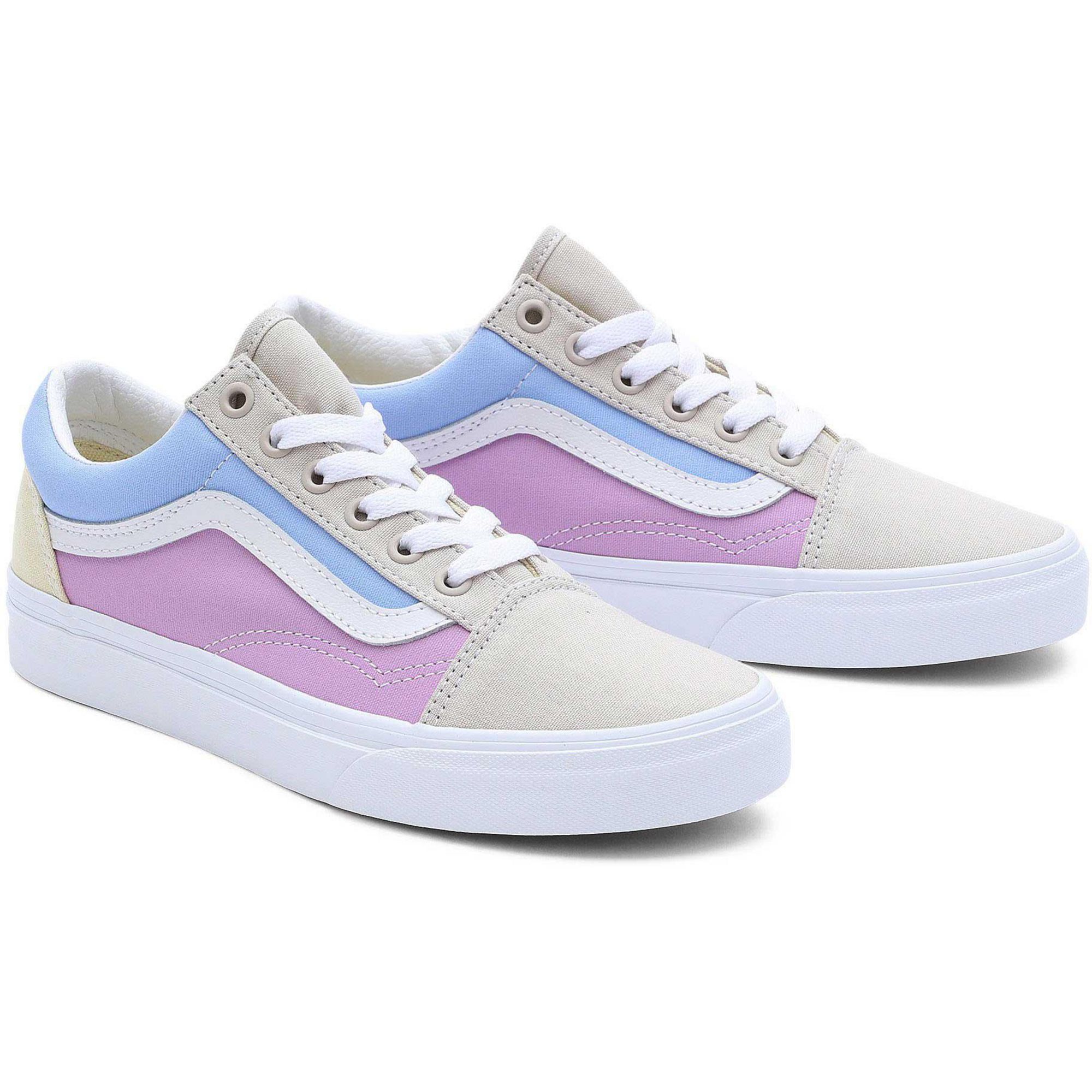 Детские повседневные туфли в стиле олдскул с цветовыми блоками Vans, Multi Color — фото 4