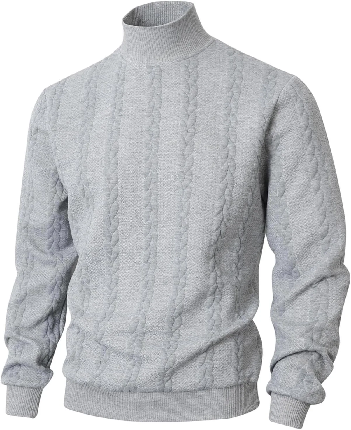 

Толстовка-водолазка мужская осенняя с длинным рукавом и воротником-стойкой, теплая вязаная, однотонная, slim fit, верхняя одежда