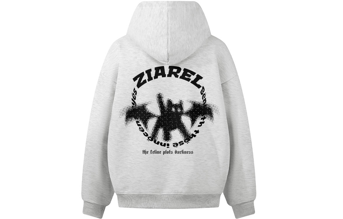 

Толстовка Unisex Hooded Moderate Heavyweight ZIAREL, белый heather серый