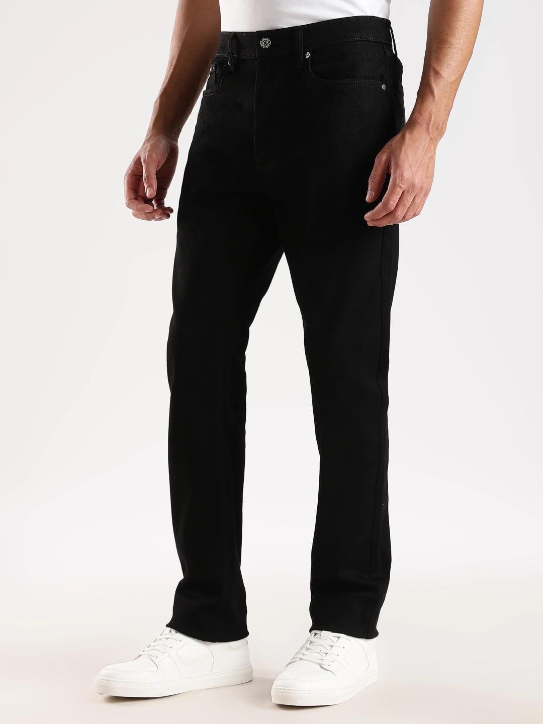 Мужские прямые джинсы Calvin Klein High Stretch, Ck Classic Black — фото 3