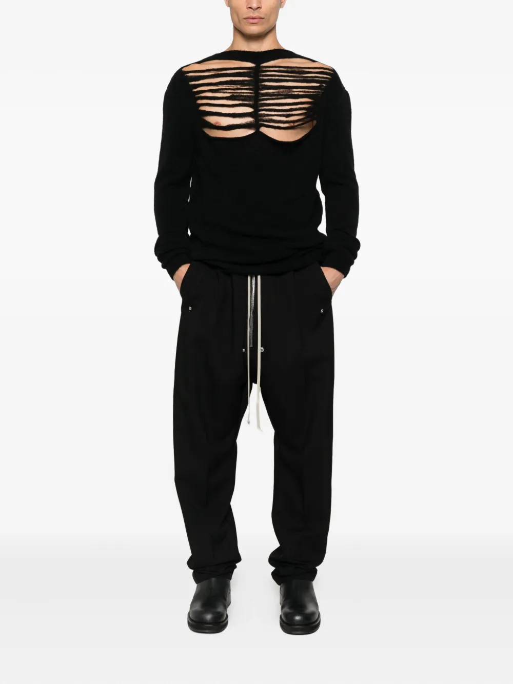 Брюки BELA с завязками на пуговицах Rick Owens, черный — фото 2