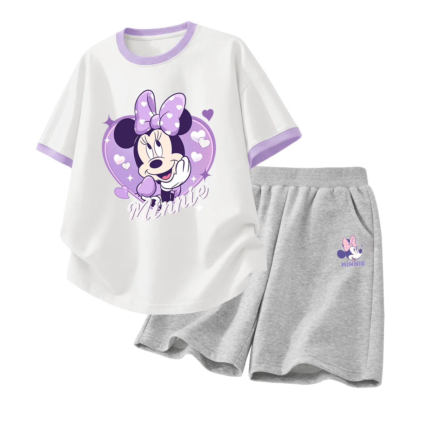 Детский спортивный костюм Casual Sportswear 2 Piece Set Disney, Daisy Heart White Purple+Daisy Knot K Gray