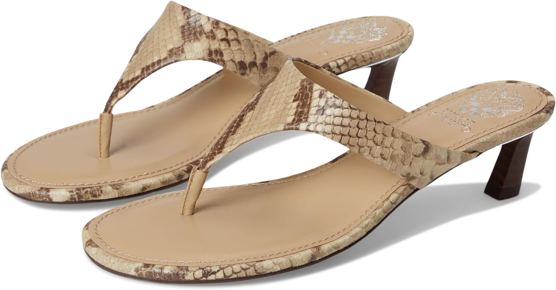 Туфли Vince Camuto Women's Lina Thong Kitten Heel Sandals, Taupe/Mid Taupe