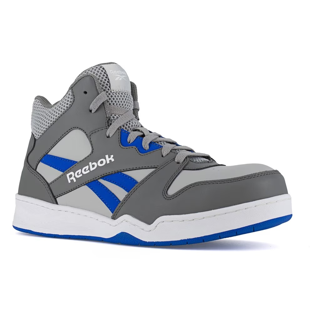 

Высокие кроссовки с композитным носком Reebok Work Bb4500, grey/cobalt blue leather