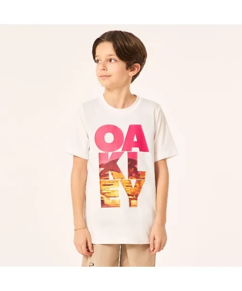 Детская футболка OAKLEY EN QDEVO SS TEE BOLD YTR 7.0 с защитой от ультрафиолета белая