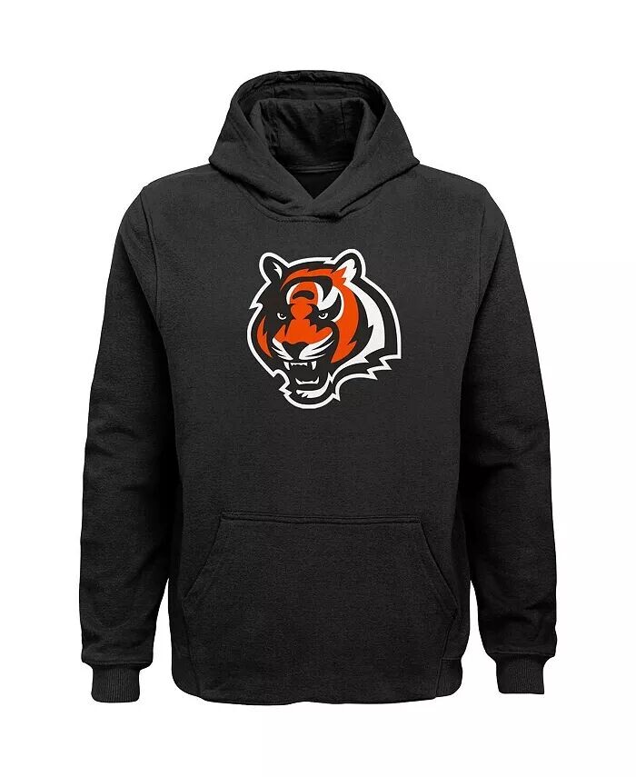 

Черный пуловер с капюшоном и логотипом команды Big Boys Cincinnati Bengals Outerstuff, черный