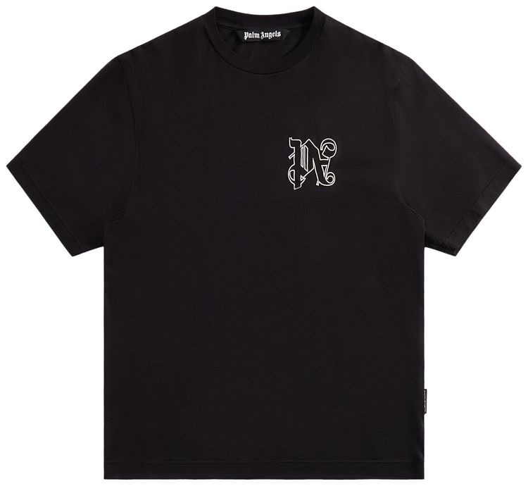 

Футболка Palm Angels Monogram Regular Tee 'Black/Off White', черный